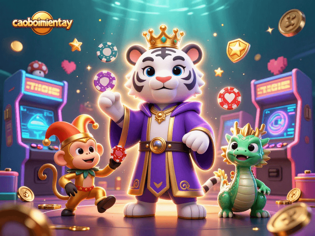 Experience thrilling gameplay in caoboimientay, a vibrant scene with casino elements and lively characters.