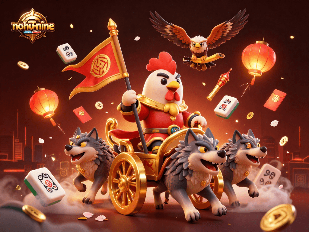Experience the excitement of nohu-nine with this dynamic casino-themed illustration, showcasing vibrant elements and characters.