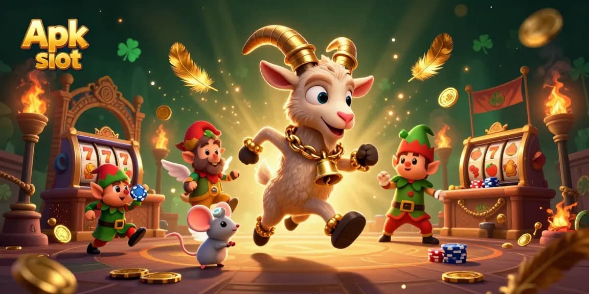 Permainan Apk slot di kasino dengan Krampus, mouse malaikat, dan gremlin pencuri chip yang seru.