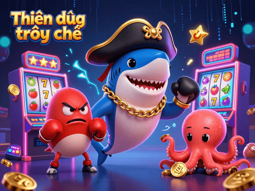 Experience Thiên đường trò chơi slot gaming with vibrant characters and dynamic elements for online players.