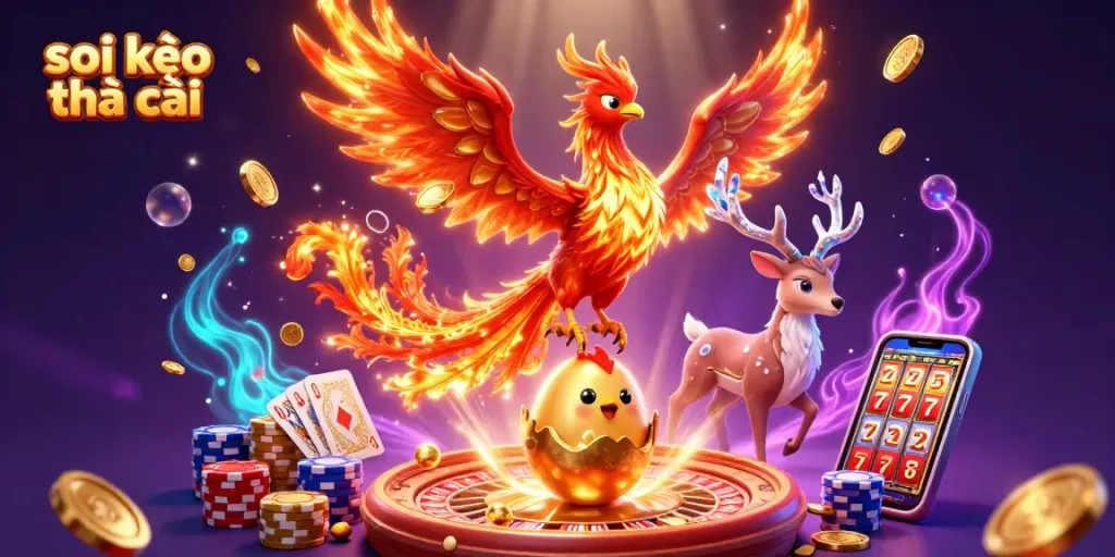 Satisfy your betting instincts with the lively scene capturing soi kèo nhà cái's essence through vibrant casino elements.
