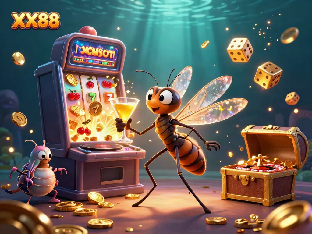 Experience thrilling gameplay at XX88 with an exciting 3D casino scene featuring unique characters and dynamic gaming elements.