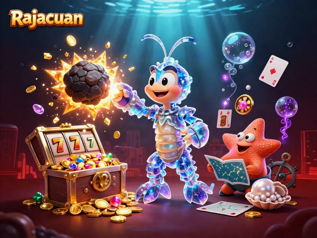 Rajacuan mempersembahkan kasino virtual dengan slot dan harta karun di bawah laut.