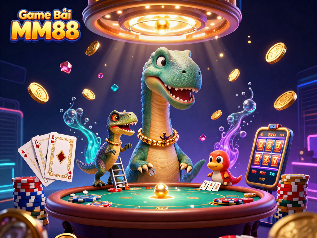 Experience Game Bài MM88 with vivid 3D characters and dynamic casino elements, enhancing your gaming adventure.