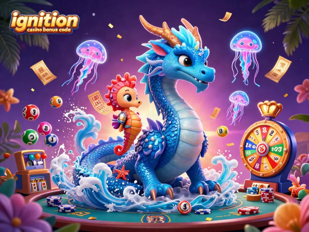 Unlock the best offers with the ignition casino bonus code in this vibrant 3D casino scene.