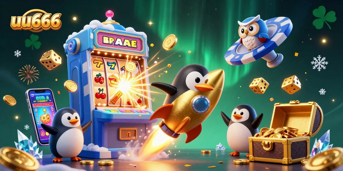 Experience thrilling action with uu666, as the golden penguin zooms past jackpots and games.