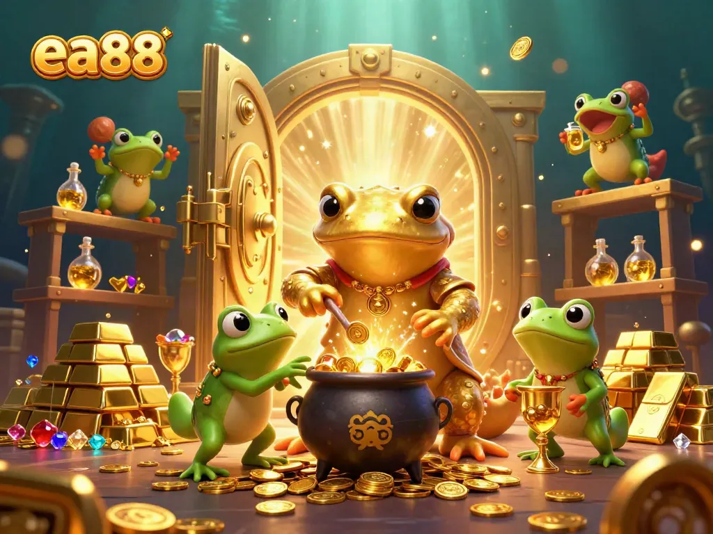 Transform your gaming with ea88's golden wins in a lively casino-inspired art