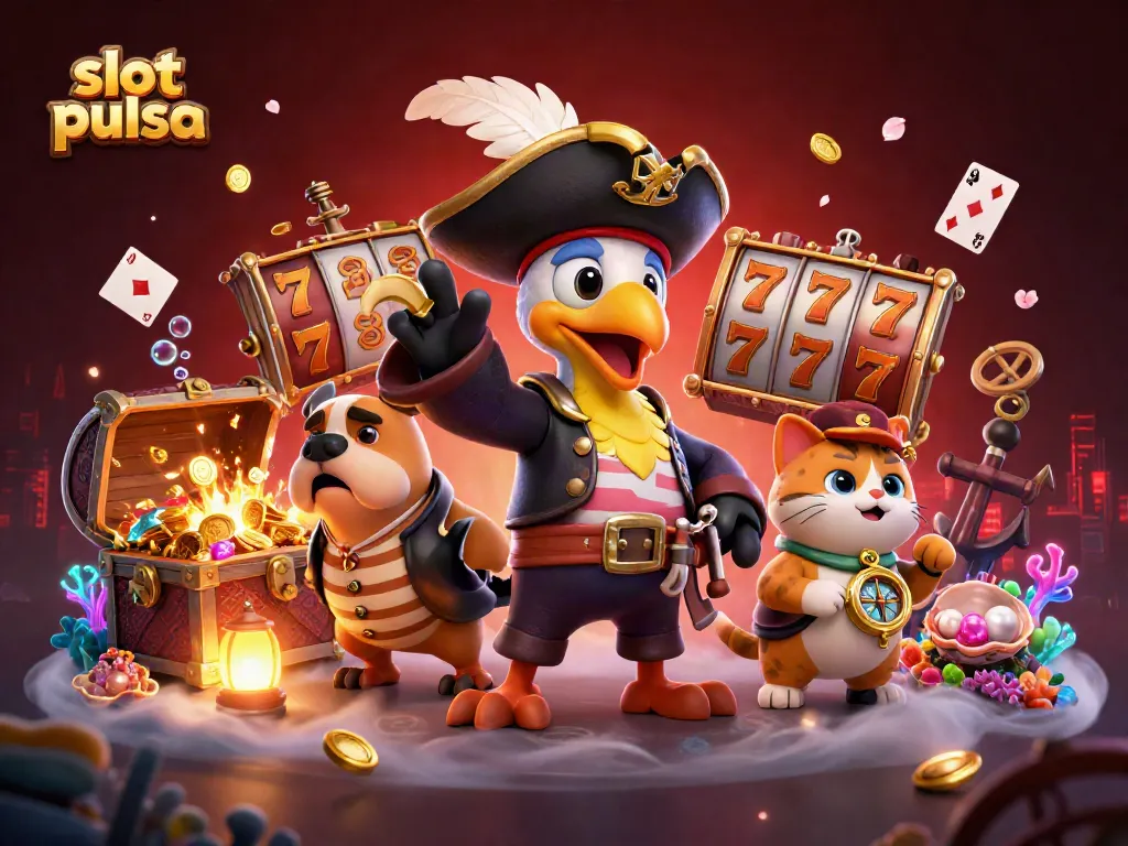 Engage with thrilling slot pulsa adventure featuring extravagant pirate-themed characters and gameplay elements