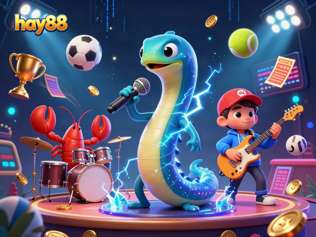 Experience thrilling wins at hay88 with dynamic underwater casino action featuring a DJ eel and vibrant game elements.