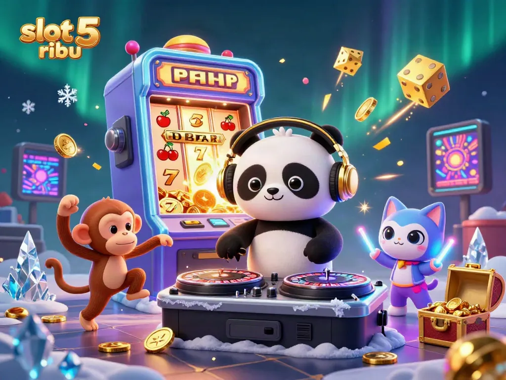 Experience the excitement of slot 5 ribu with vibrant 3D characters and a jackpot explosion of coins.