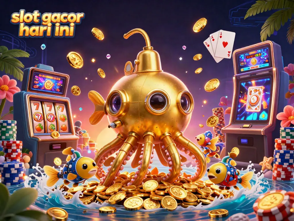 Engage in exciting gameplay with slot gacor hari ini featuring golden kraken submarine and mechanical fish.