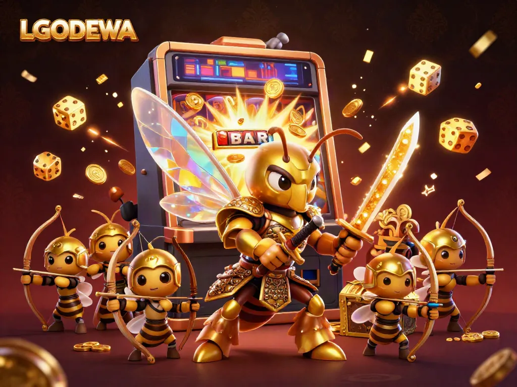 Experience the thrill of LGODEWA with a golden hornet samurai leading the casino adventure.
