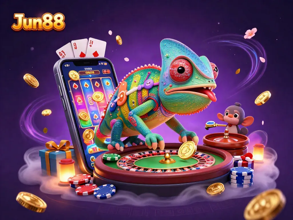 Jun88 mang đến trải nghiệm cá cược với chameleon chủ sòng bài và các trò chơi casino sống động.