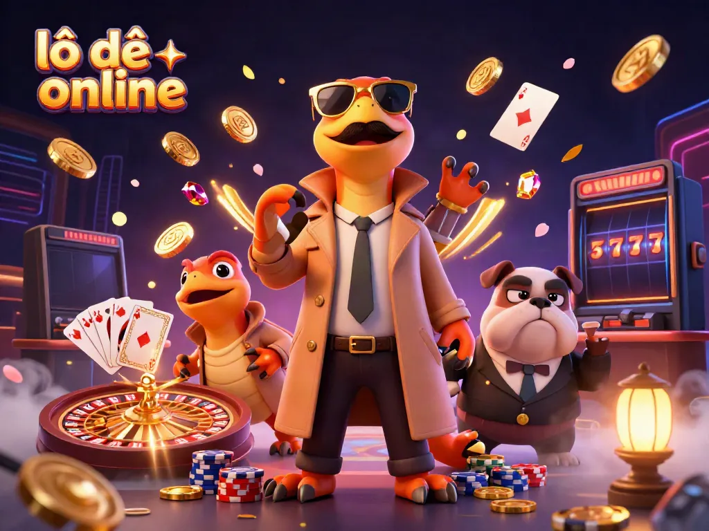 Experience the excitement of lô đề online with vibrant characters and dynamic casino elements in a thrilling 3D setting.