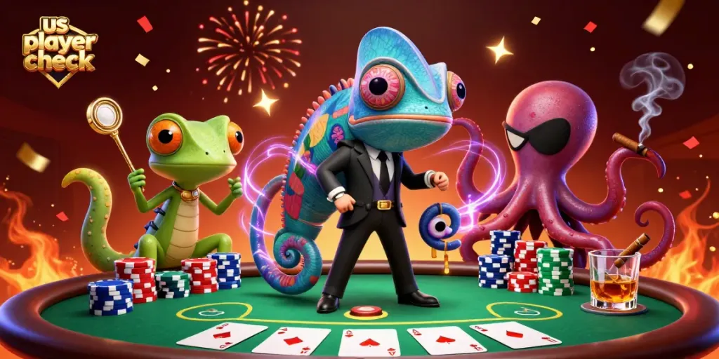 Engage with thrilling poker action at us player check, featuring vibrant characters and game elements.
