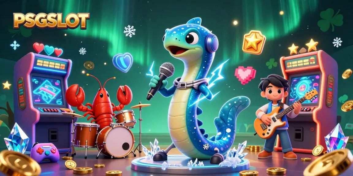 Menggulung slot dengan PSGSLOT saat 3D ikan belut DJ bersinar dalam kasino bawah air dengan efek kilat.
