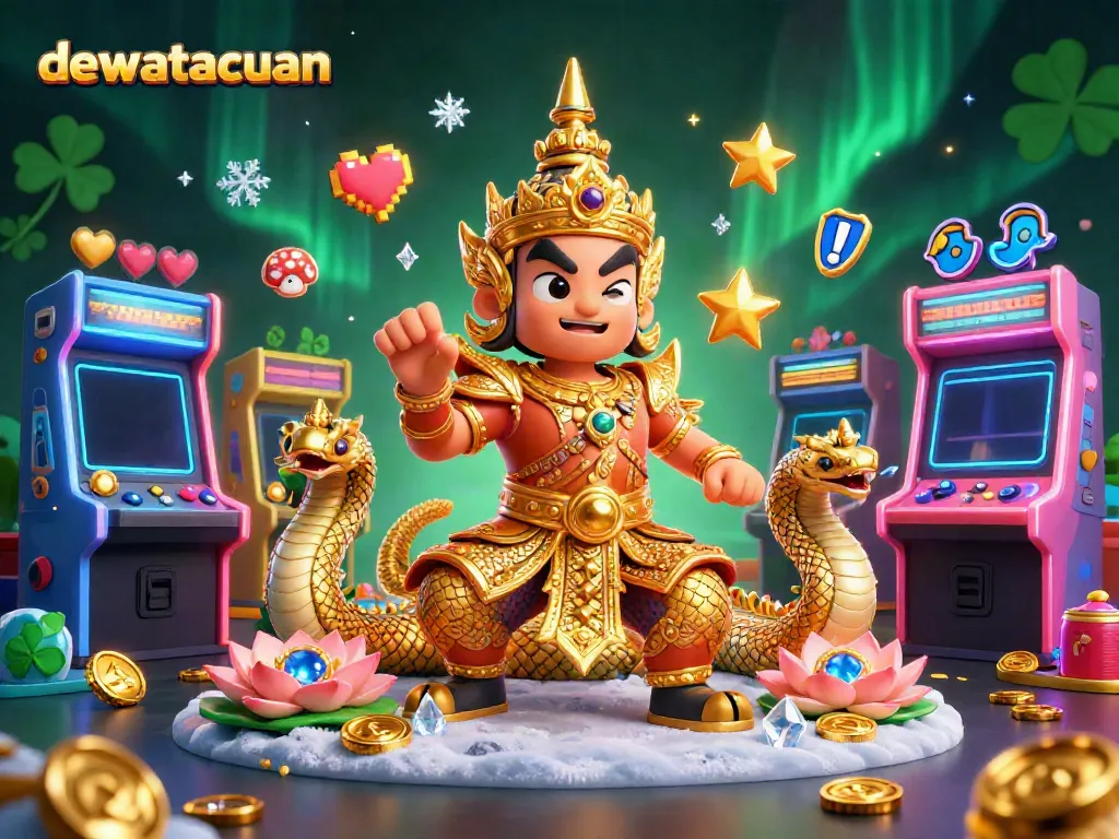 Menggoda banyak koin dengan dewatacuan di antara permainan arcade 3D yang berwarna-warni dan retro.
