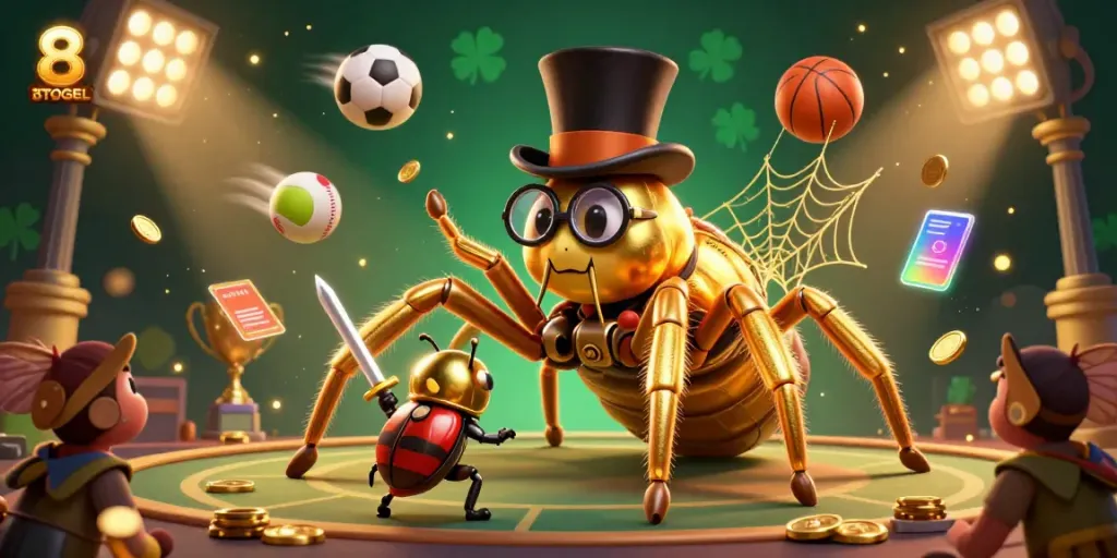 Engage in thrilling gaming action with 8TOGEL's vibrant casino scene featuring dynamic sports elements.