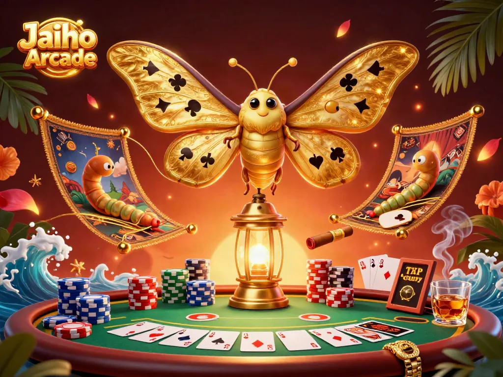 Experience exciting gameplay with Jaiho Arcade featuring colorful poker elements and a vibrant atmosphere.