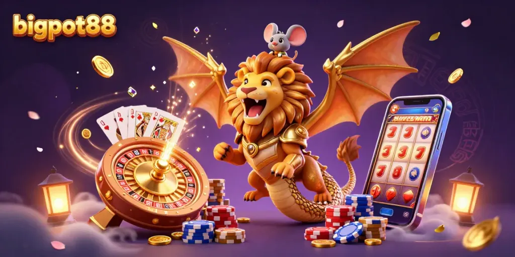 bigpot88 menawarkan kasino yang mendebarkan dengan kehidupan baru melalui ciptaan berwarna emas dan koin yang berkilau.