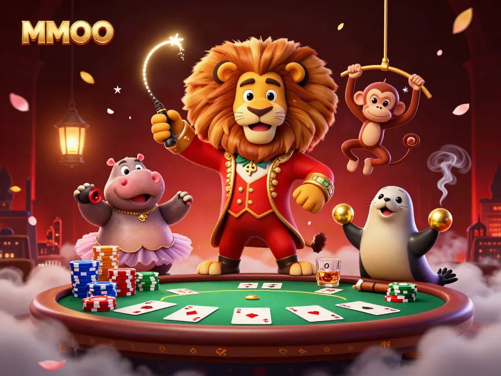 Experience thrilling gameplay at MMOO featuring a vibrant circus scene with lively casino elements.