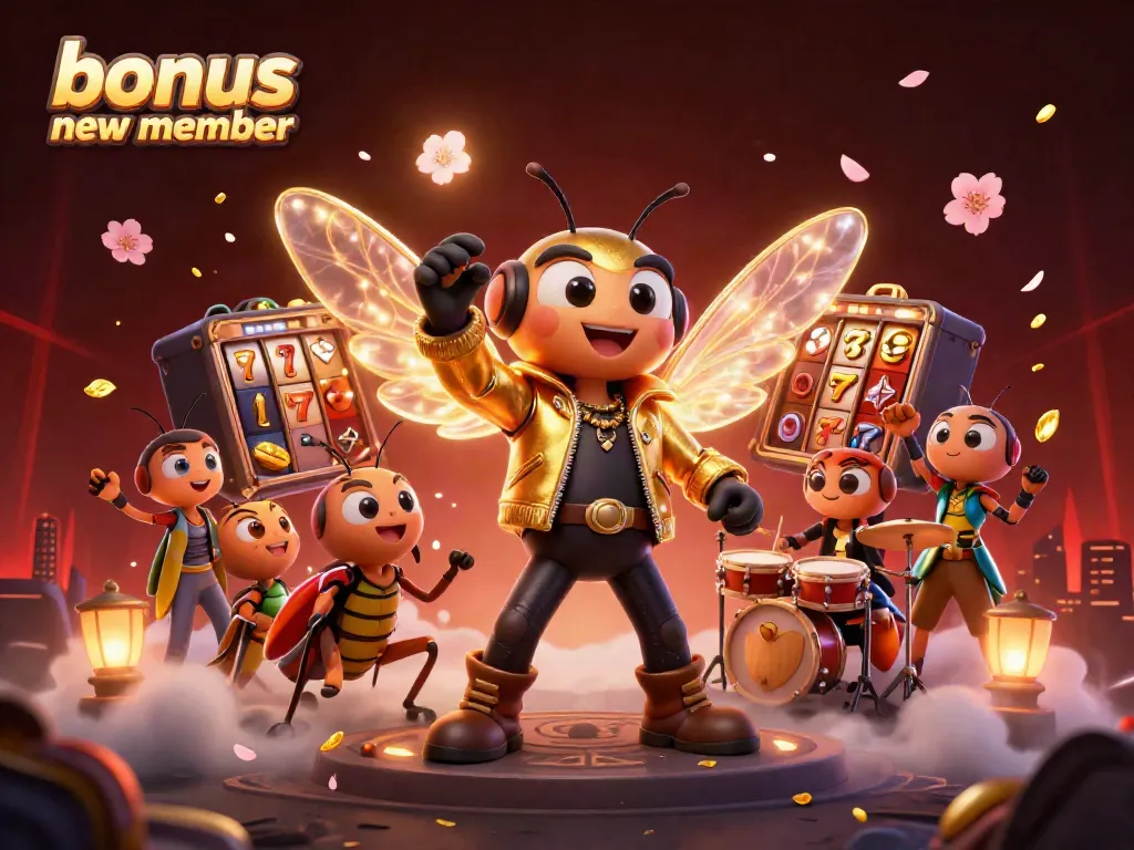 Experience the thrill with the bonus new member offer, featuring exciting slot reels, jackpot counters, and more!