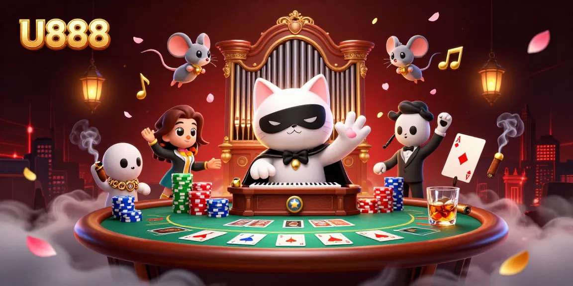 U888 engages players in a dynamic poker scene with enchanting elements and vibrant detail.