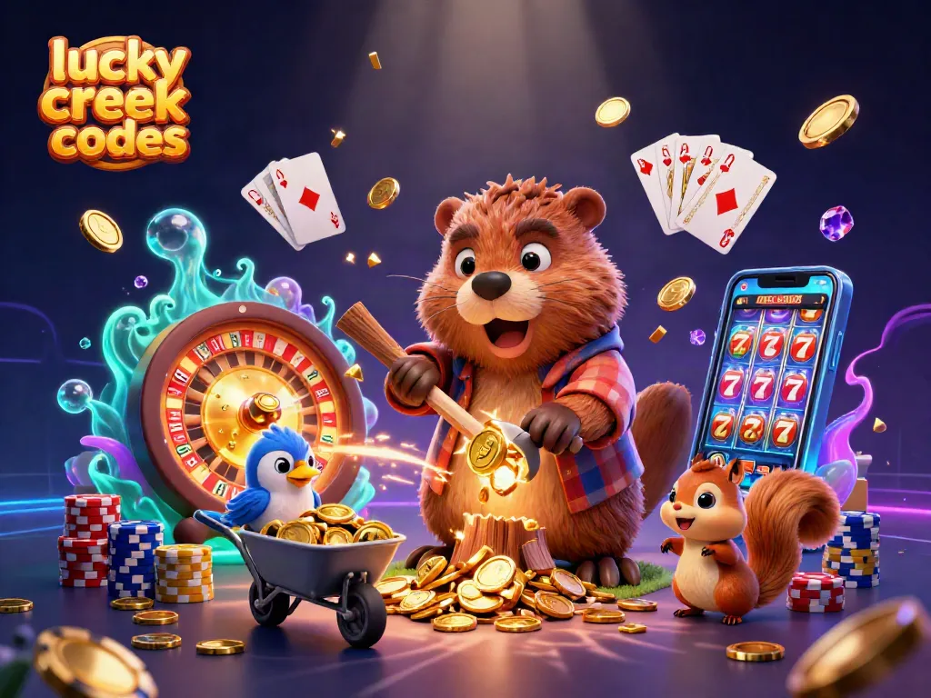 Experience winning with lucky creek bonus codes in a dazzling 3D casino scene full of excitement.