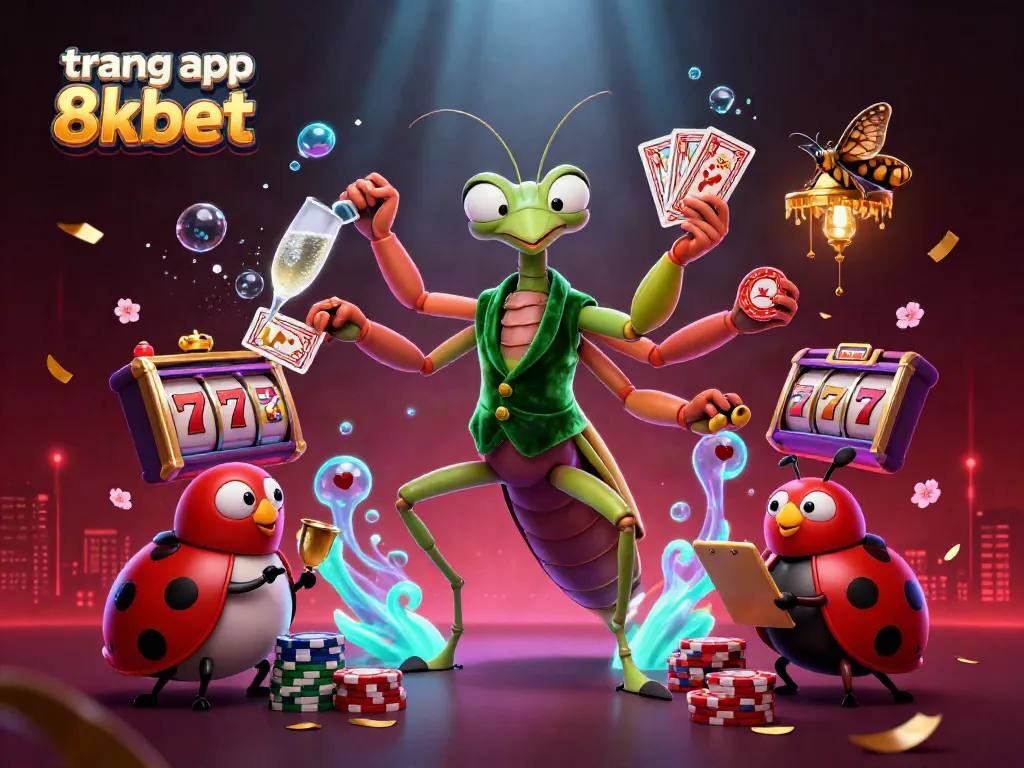 Experience the excitement of the trang app 8xbet with animated casino characters showcasing winning elements.
