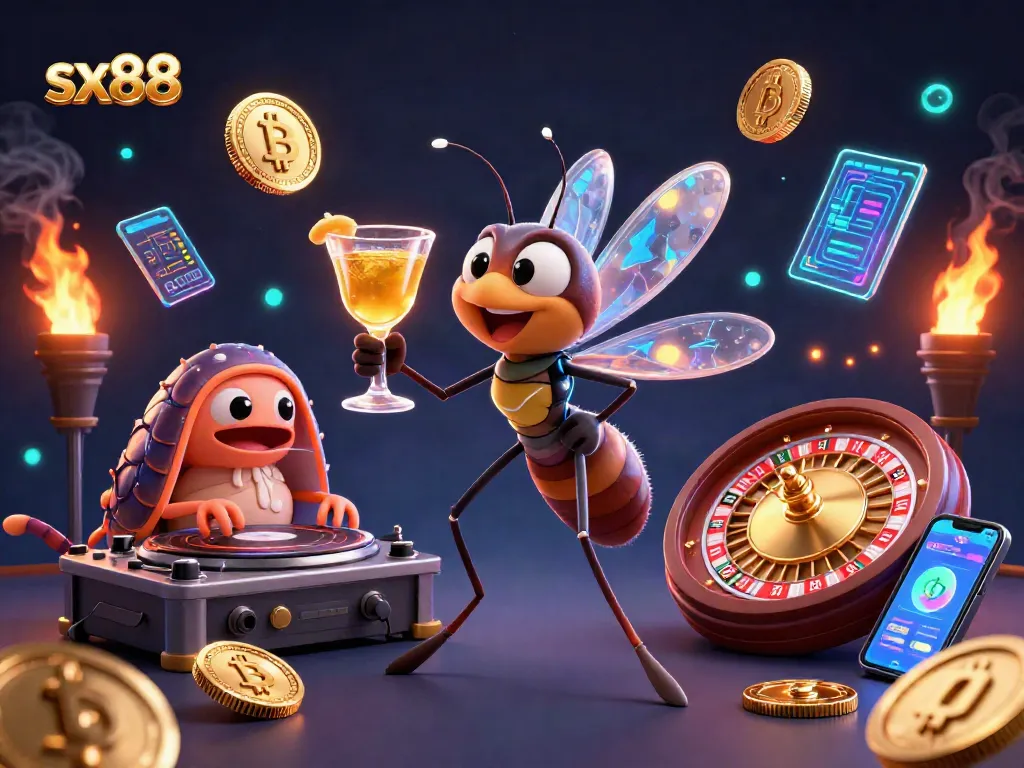 Engage in thrilling gaming experiences with sx88, showcasing casino elements and vibrant characters.