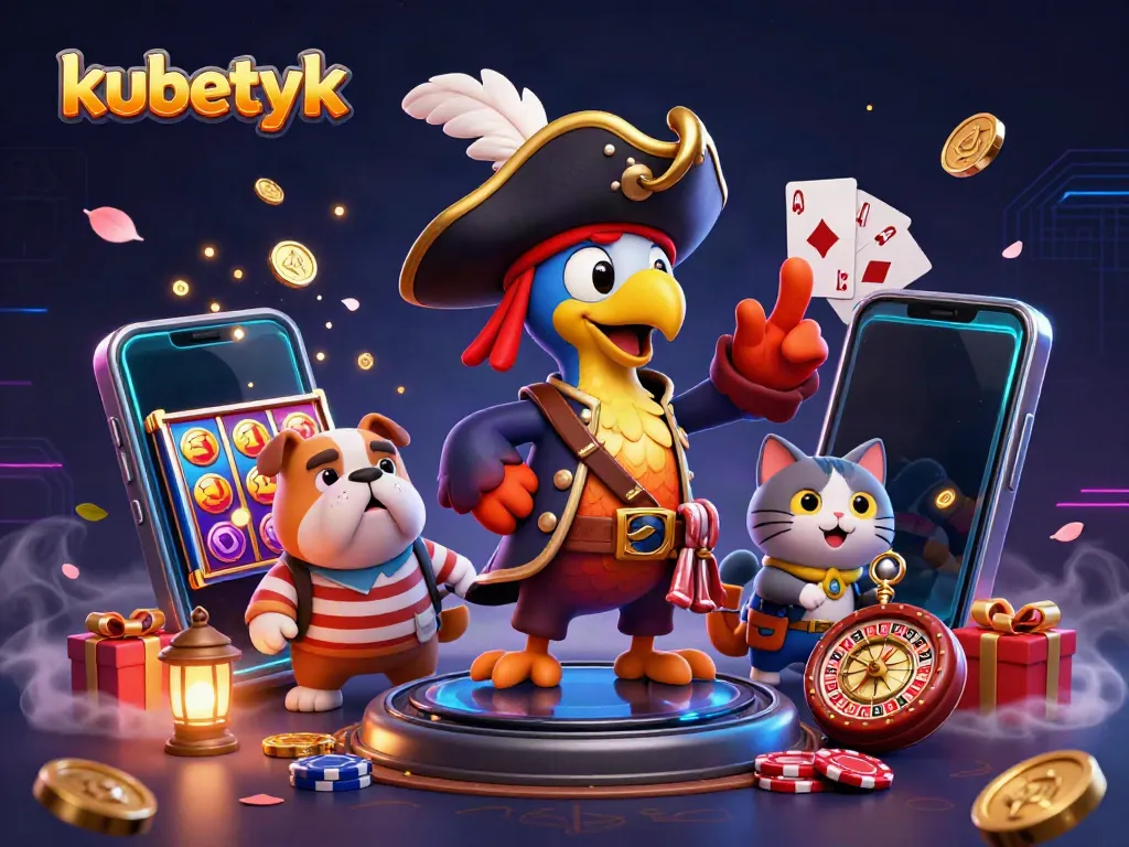 Experience the thrilling world of kubetyk with a vibrant 3D casino scene featuring characters and dynamic gaming elements.