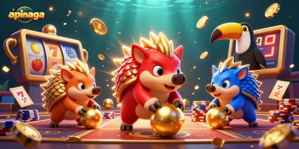 Experience thrilling slot action at apinaga with vibrant pangolins and dynamic game elements.