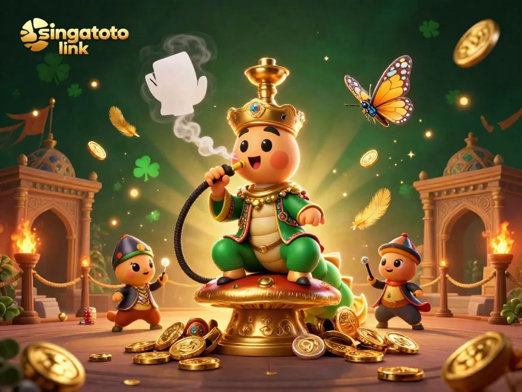 Experience high-end gaming with Singatoto link in vibrant 3D casino illustration featuring unique characters and dynamic elements.