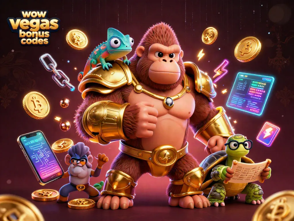 Win with WOW Vegas bonus codes while exploring vibrant casino games alongside unique characters.