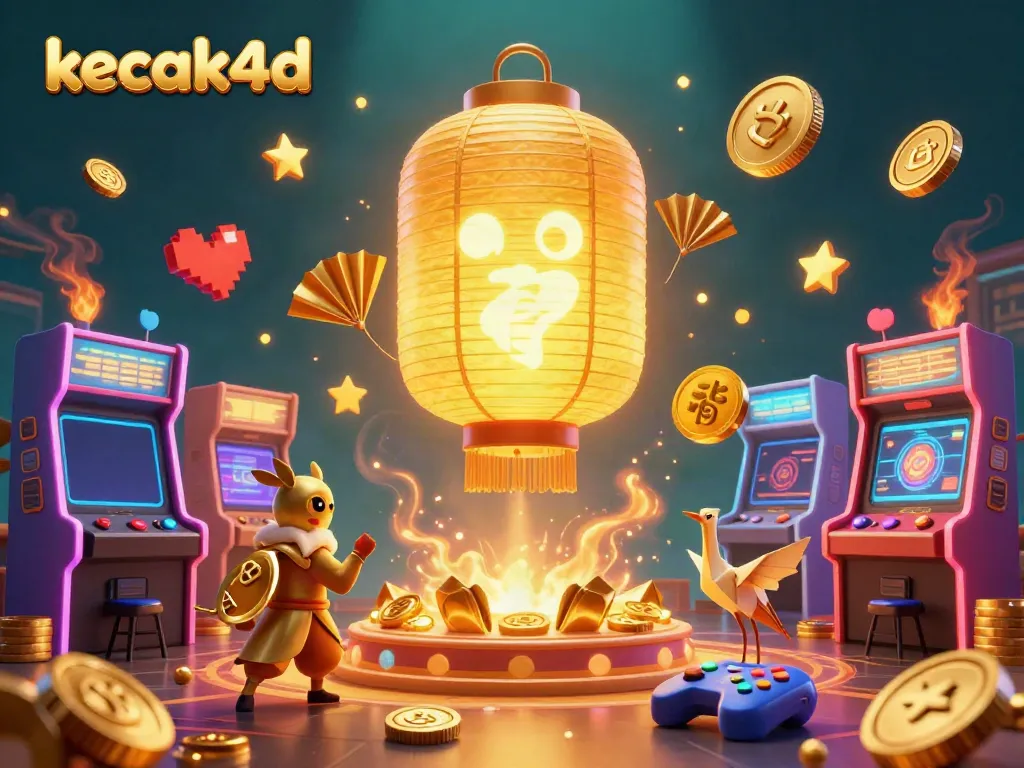 Experience the excitement of kecak4d casino with golden lantern spirits and vibrant game elements.
