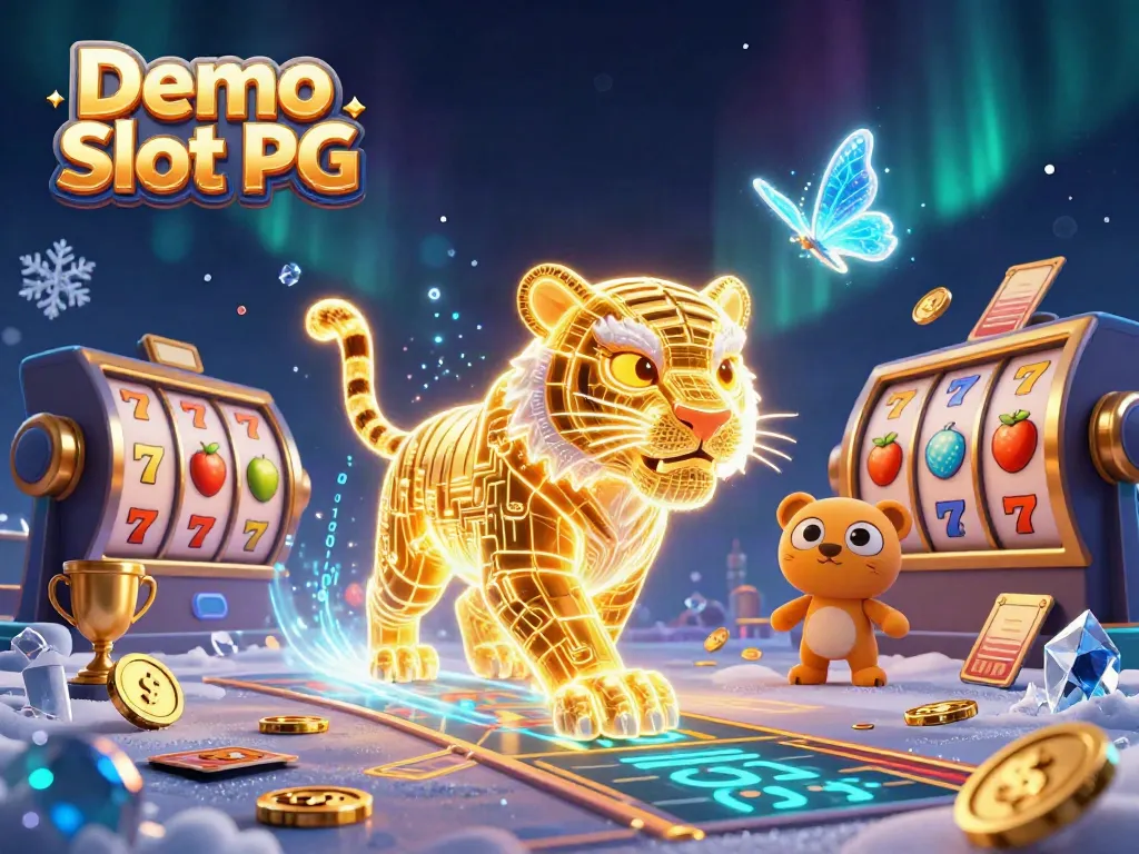 Experience the excitement of Demo Slot PG in a vibrant 3D casino environment with captivating elements.