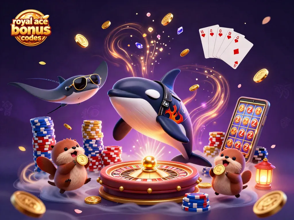 Catch royal ace bonus codes while playing slots and winning sparkling treasures in a vibrant casino scene.