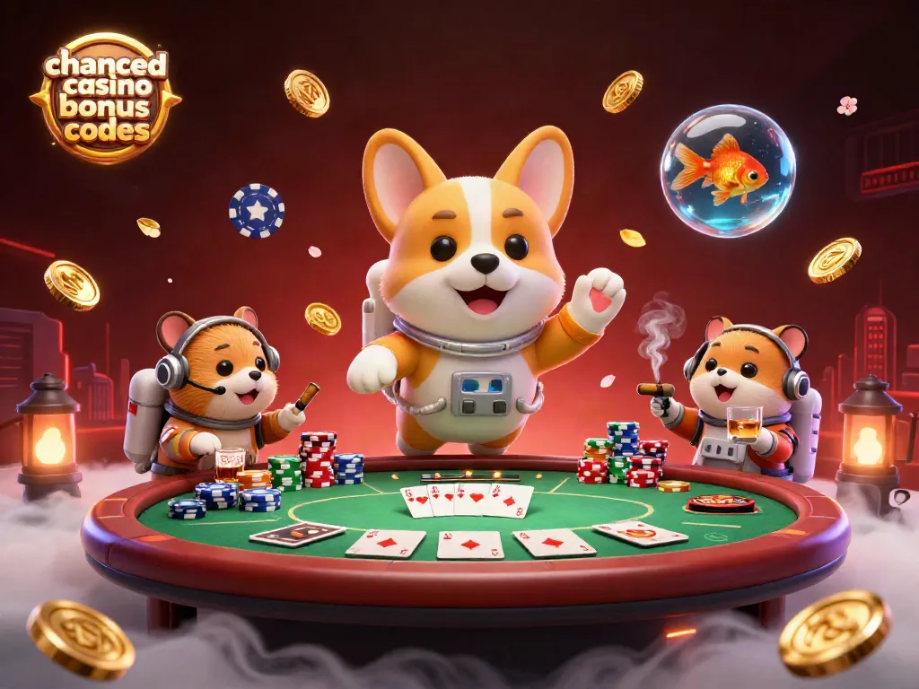 Immerse in chanced casino bonus codes with a fun scene of a corgi astronaut in a dynamic space casino.