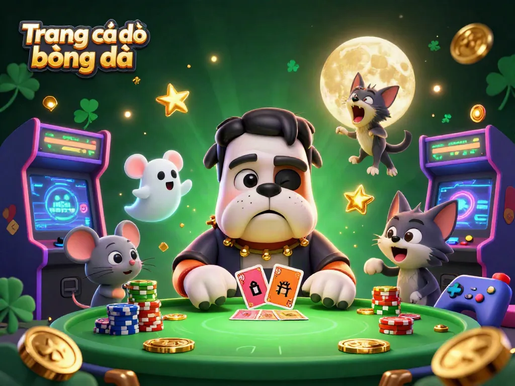 Engage with Trang cá độ bóng đá in a vibrant casino scene featuring cartoon characters and glowing game elements.