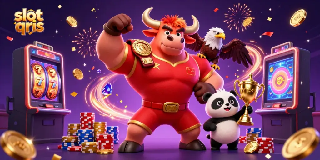 Menangkan slot qris dengan vibe penuh energi dan kegembiraan dalam ilustrasi unik.